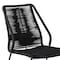 Armen Living Koala and Clip 5 Piece Dining Set in Dark Eucalyptus Wood and Metal with Black Rope 840254332324 - alternate 7